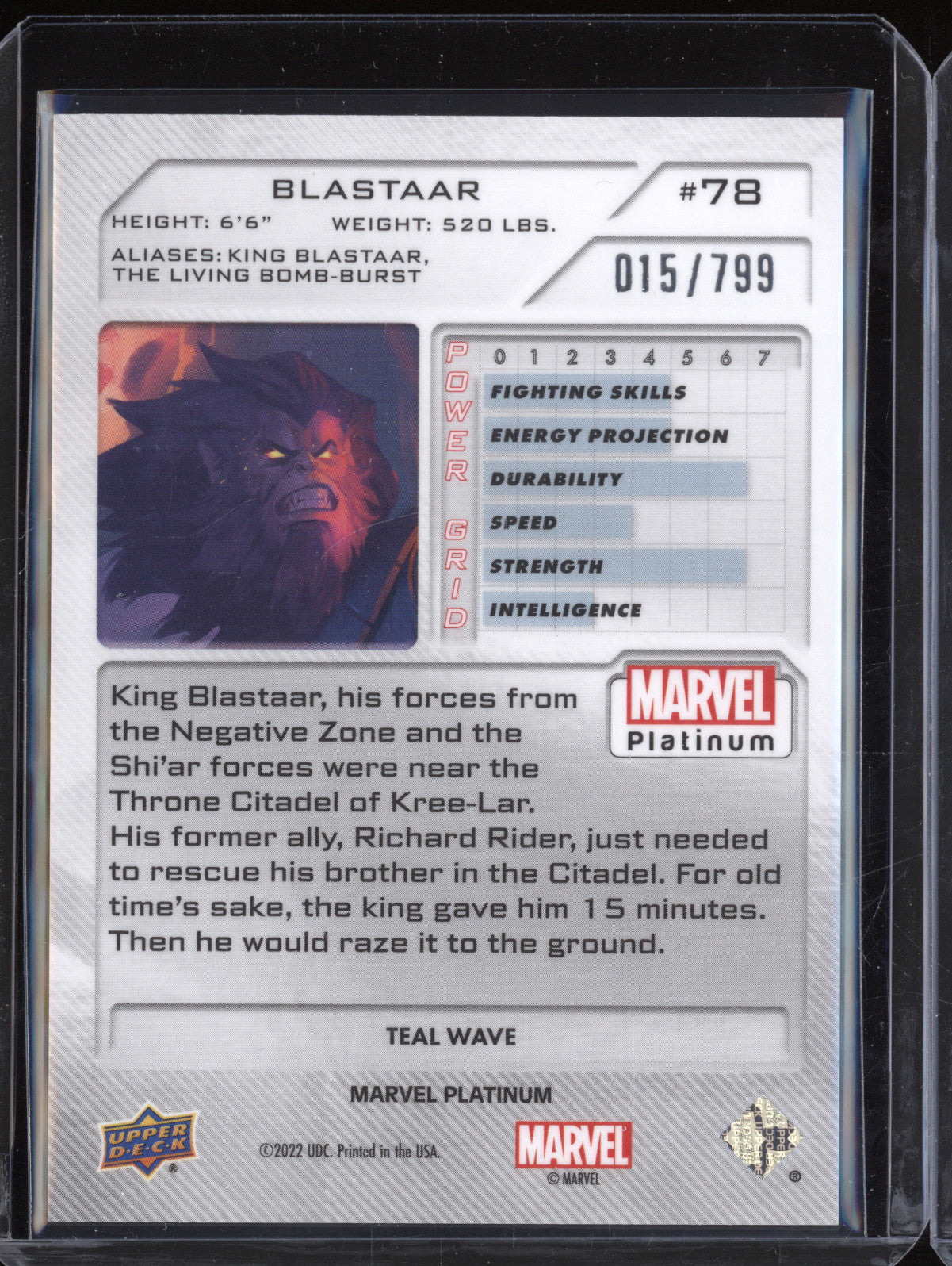 Blastaar 2023 Upper Deck Marvel Platinum 78 Teal Wave 15/799