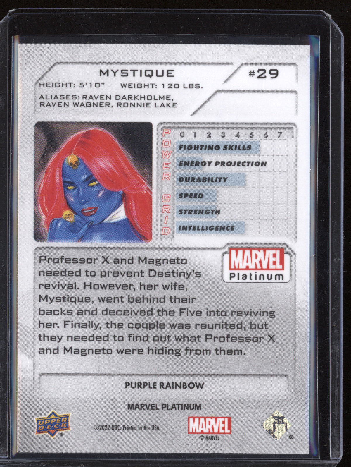 Mystique 2023 Upper Deck Marvel Platinum 29 Purple Rainbow