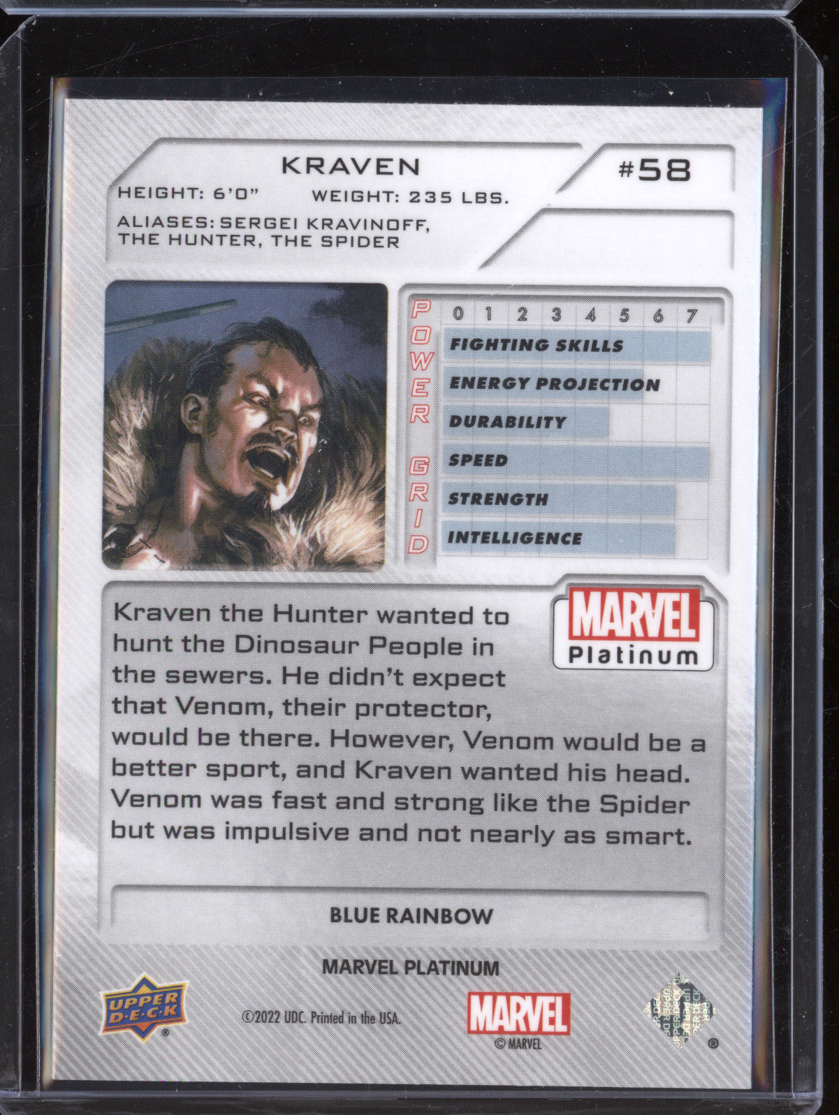 Kraven 2023 Upper Deck Marvel Platinum 58 Blue Rainbow