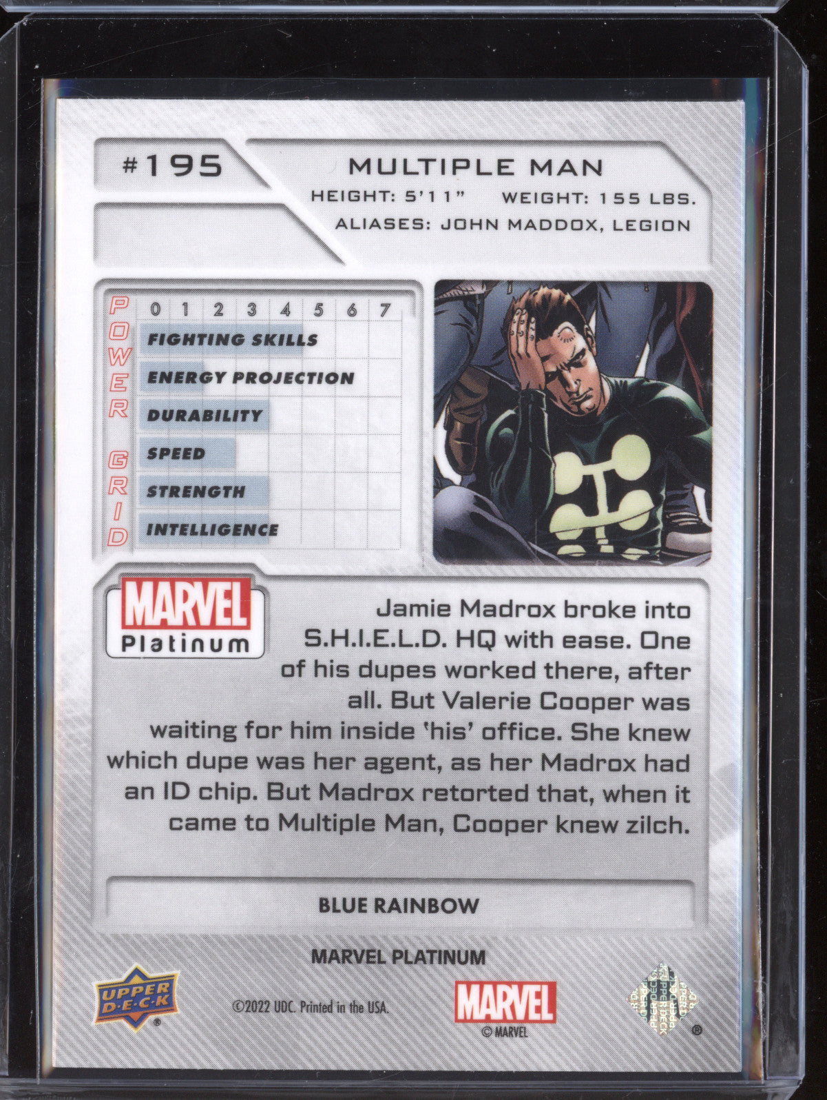 Multiple Man 2023 Upper Deck Marvel Platinum 195 Blue Rainbow