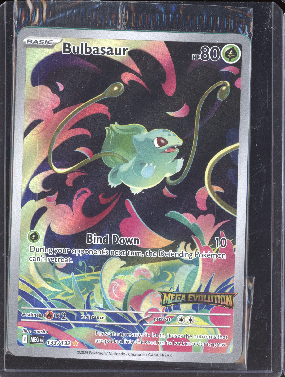 2025 Pokemon Mega Evolution 133/132 Bulbasaur Illustration Rare Stamped