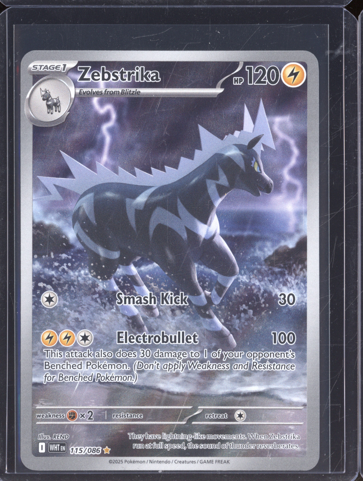Zebstrika 2025 Pokemon2 White Flare WHT 115/086 Illustration Rare