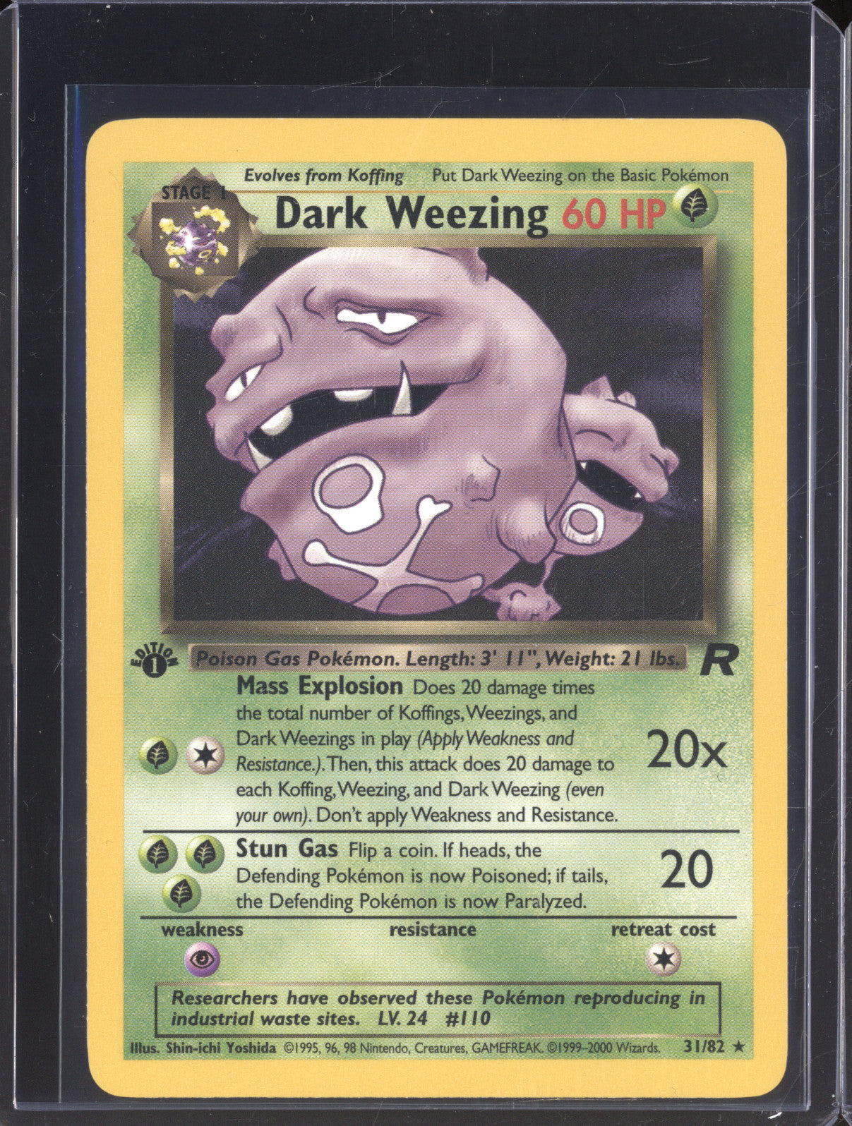 Dark Weezing 2000 Pokemon Team Rocket 31/82 1st Edition