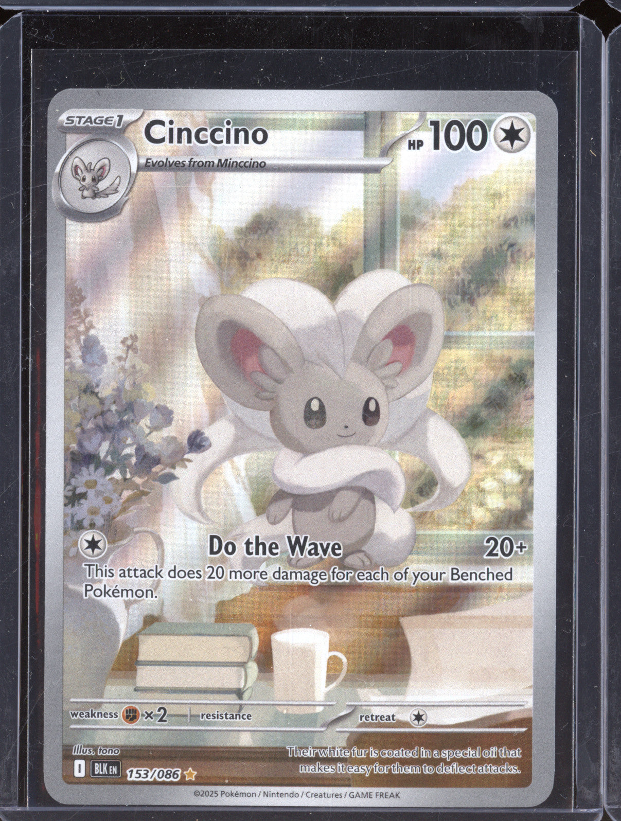 Cinccino 2025 Pokemon Black Bolt BLK 153/086 Illustration Rare