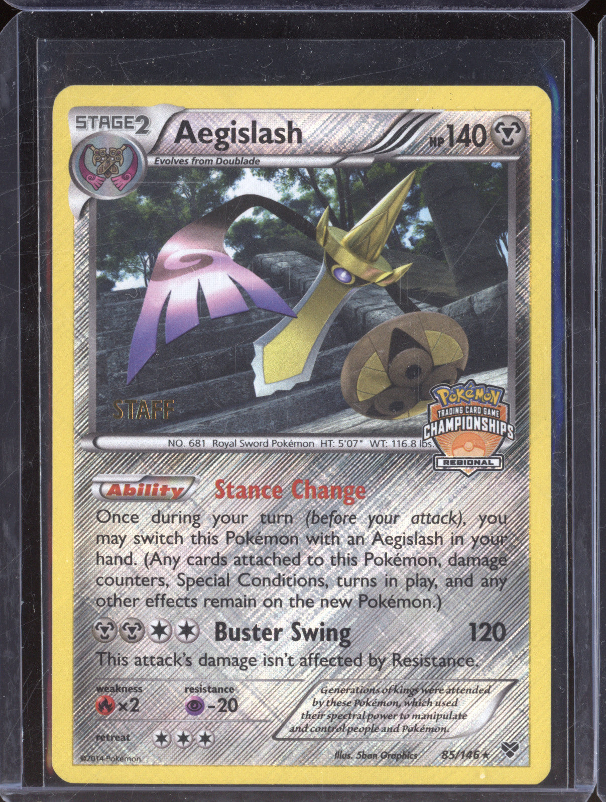 Aegislash 2014 Pokemon XY 85/146 Regional Championships Staff Promo