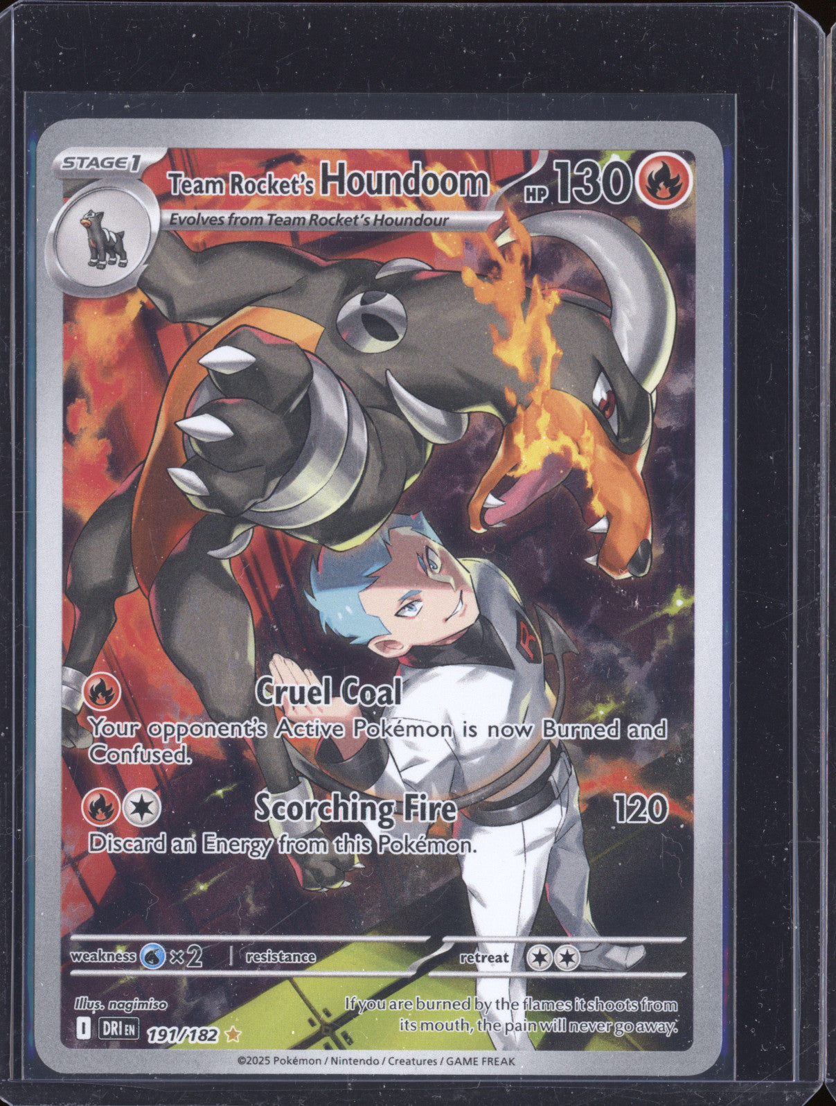 2025 Pokemon Destined Rivals 191/182 Team Rocket's Houndoom Illustration Rare