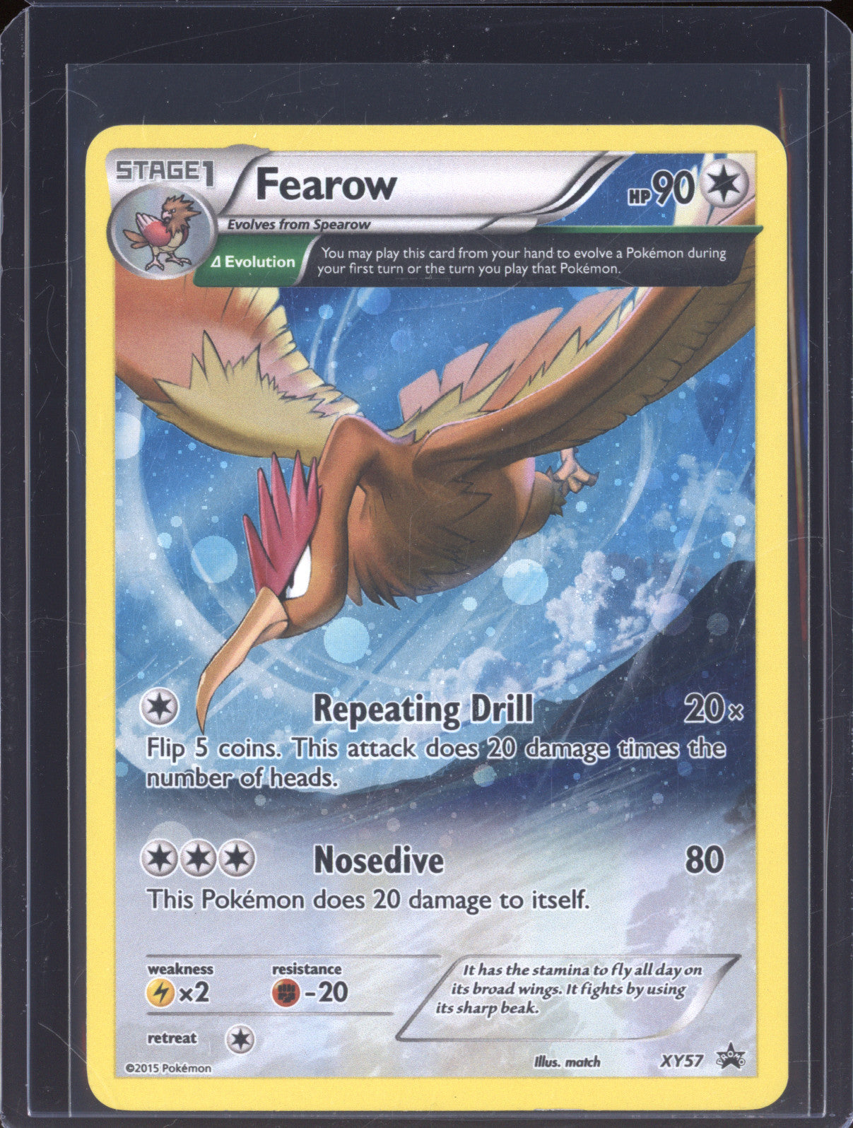2015 Pokemon XY Black Star Promo XY57 Fearow Holo