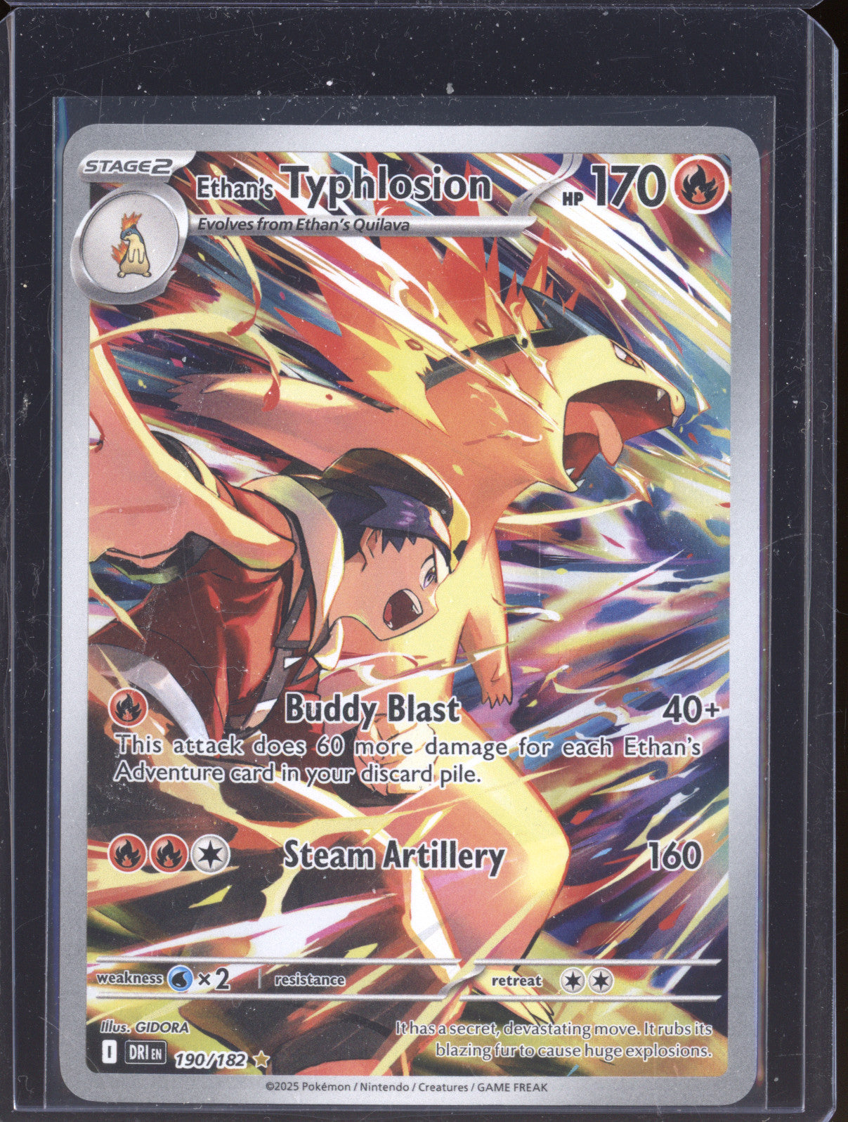 2025 Pokemon Destined Rivals 190/182 Ethan's Typhlosion Illustration Rare