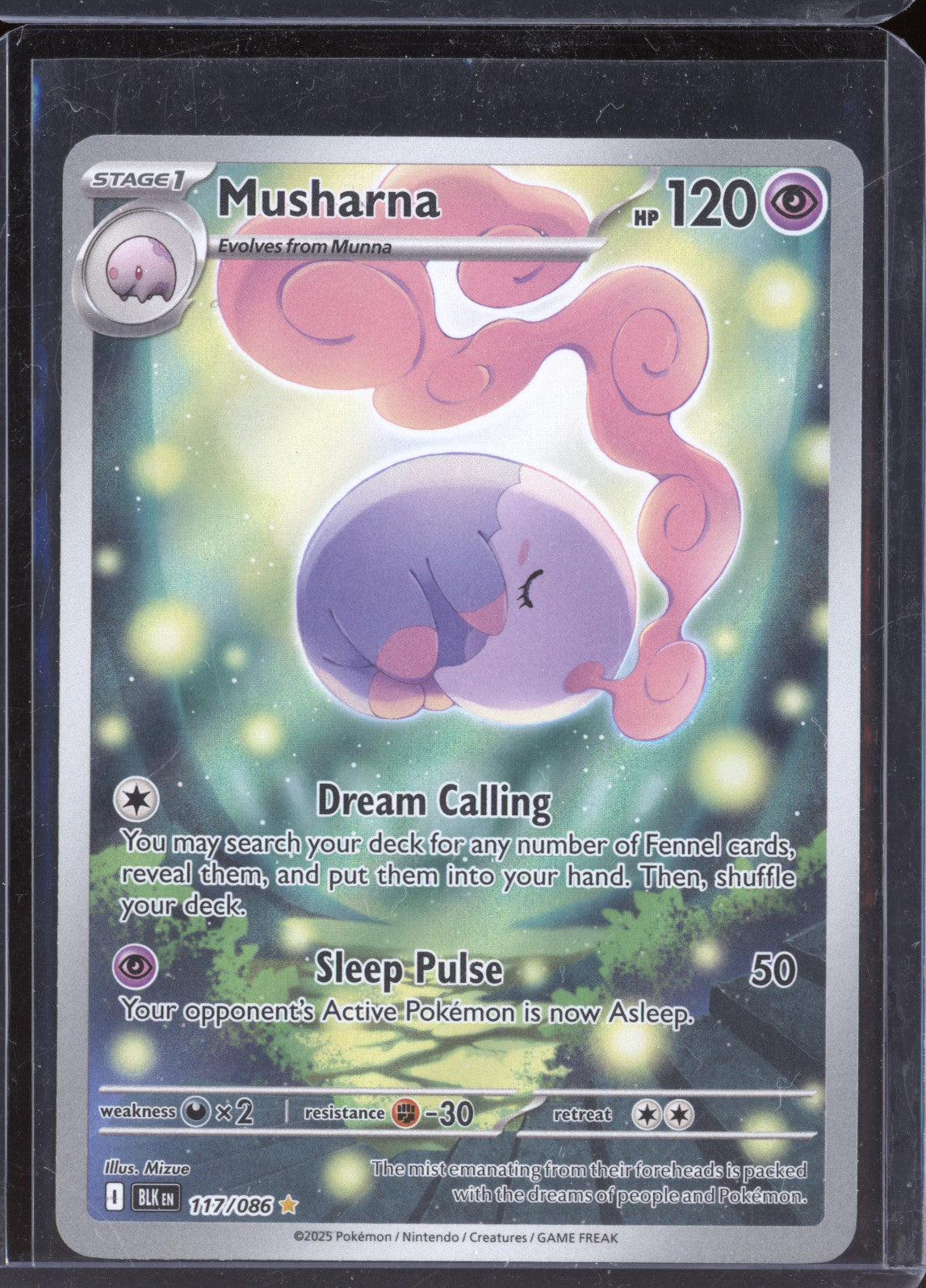 Musharna 2025 Pokemon Black Bolt 117/086 Illustration Rare
