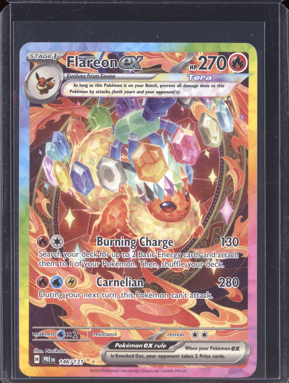 Flareon Ex Pokemon Prismatic Evolutions PRE 146/131 Special Illustration Rare