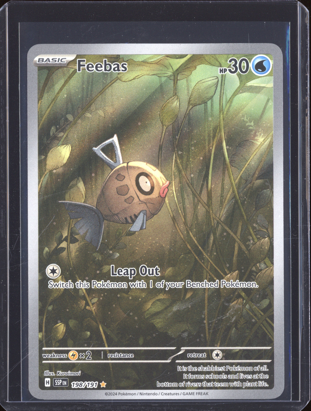 Feebas 2024 Pokemon Surging Sparks 198/191 Illustration Rare