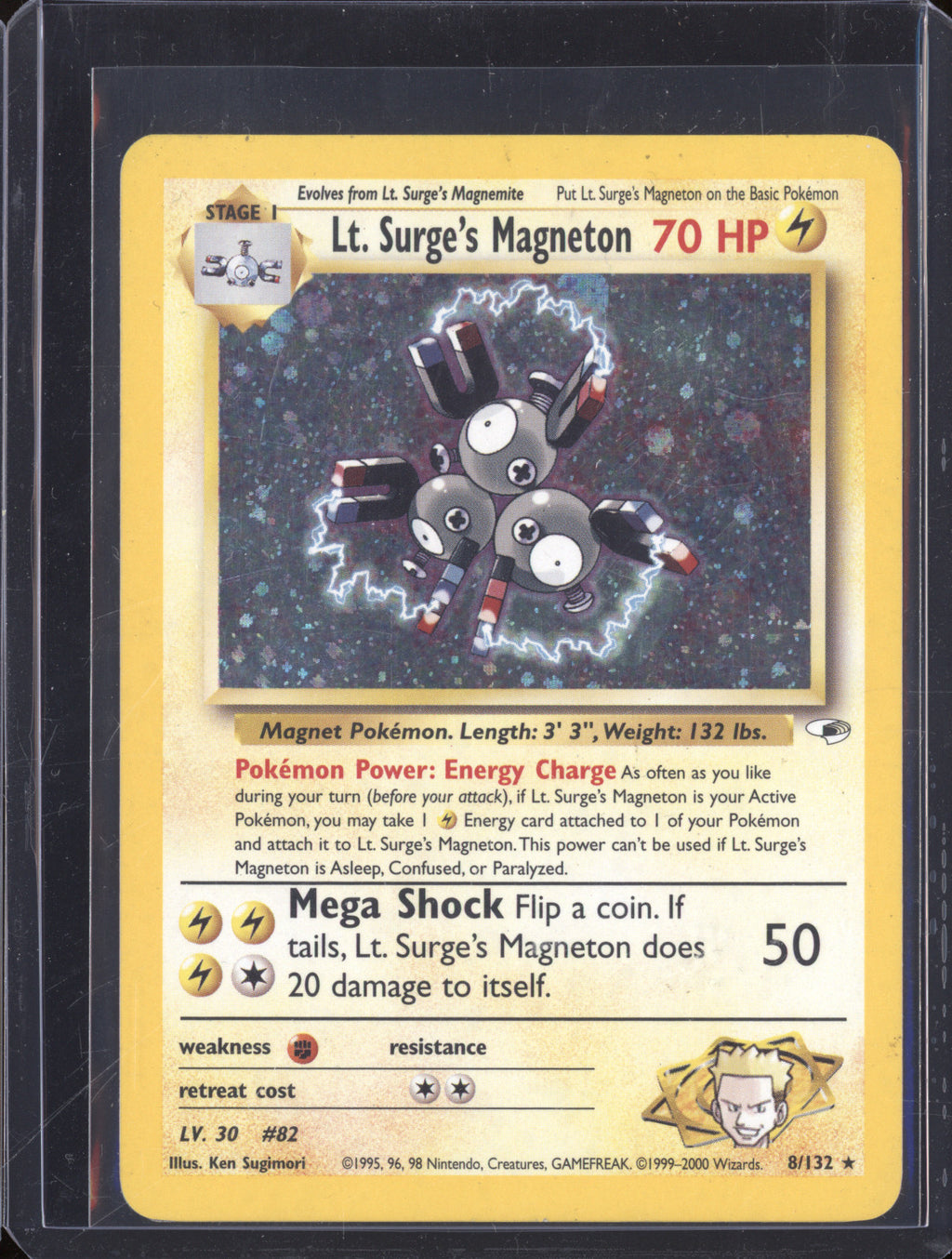 2000 Pokemon Gym Heroes 8/132 Lt. Surge's Holo Rare
