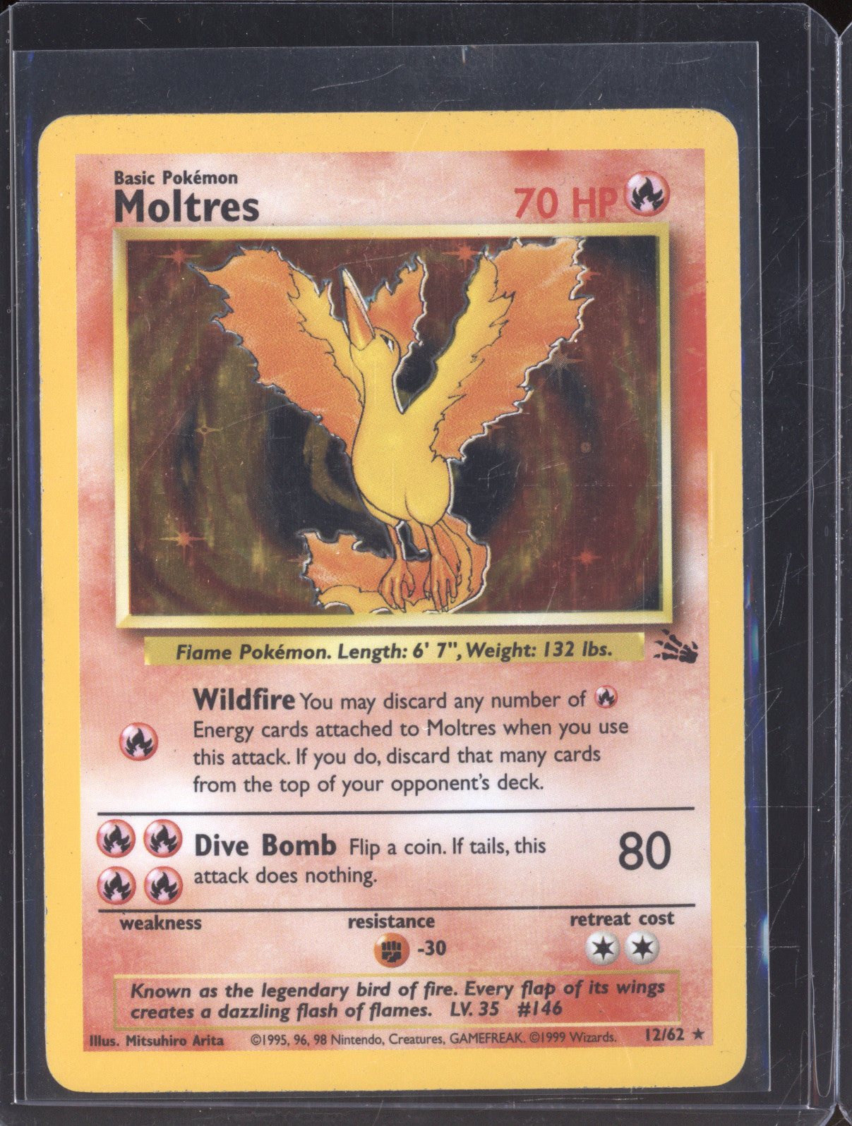 1999 Wizards of the Coast Pokemon Fossil 12/62 Moltres Holo