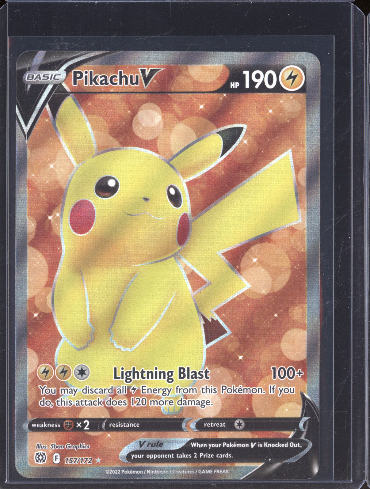 Pikachu V 2022 Pokemon Brilliant Stars 157/172 Full Art