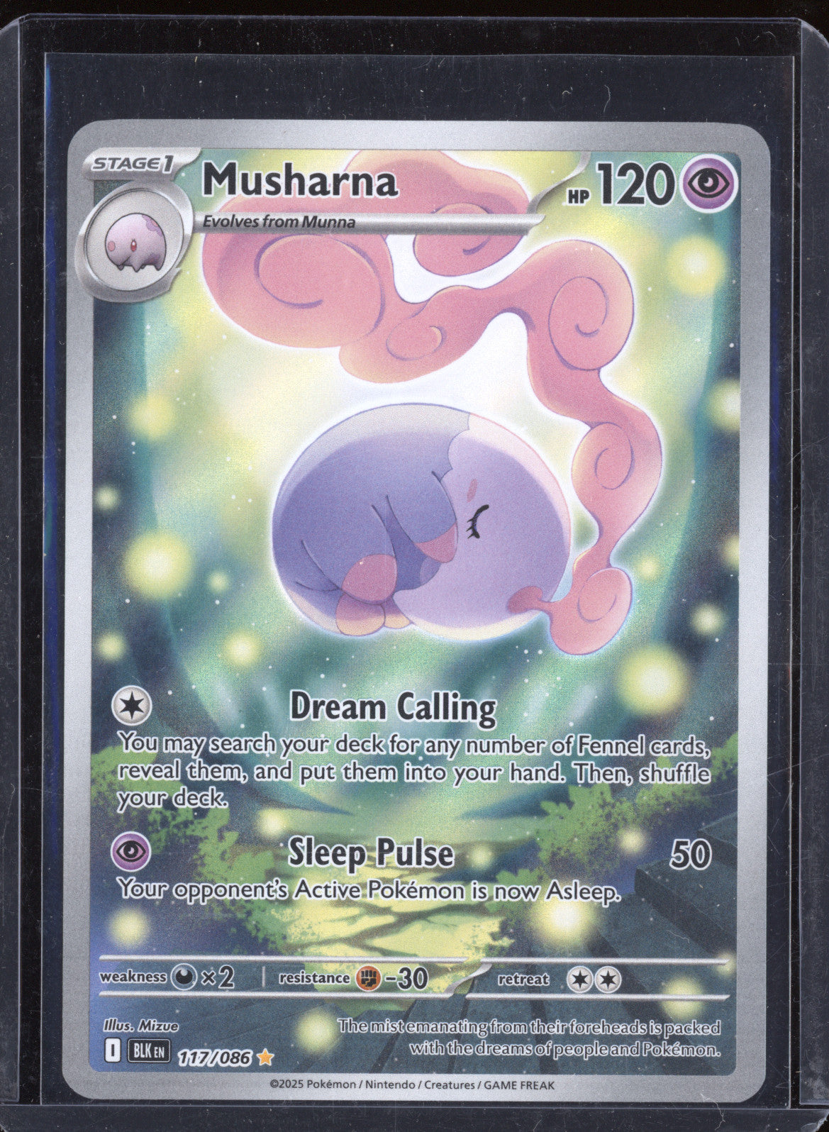 Musharna 2025 Pokemon Black Bolt 117/086 Illustration Rare