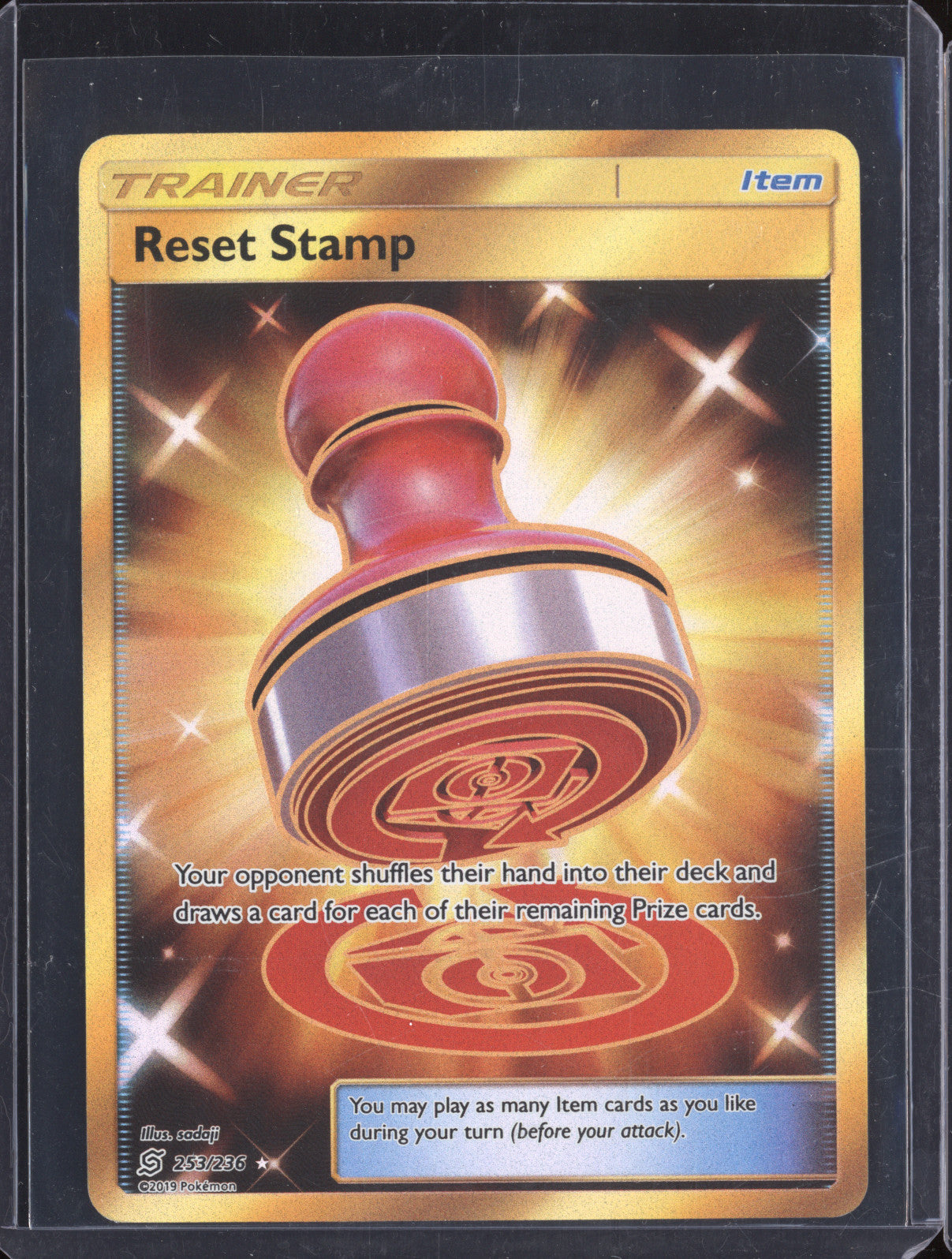 Reset Stamp 2019 Pokemon Unified Minds 253/236 Secret Rare