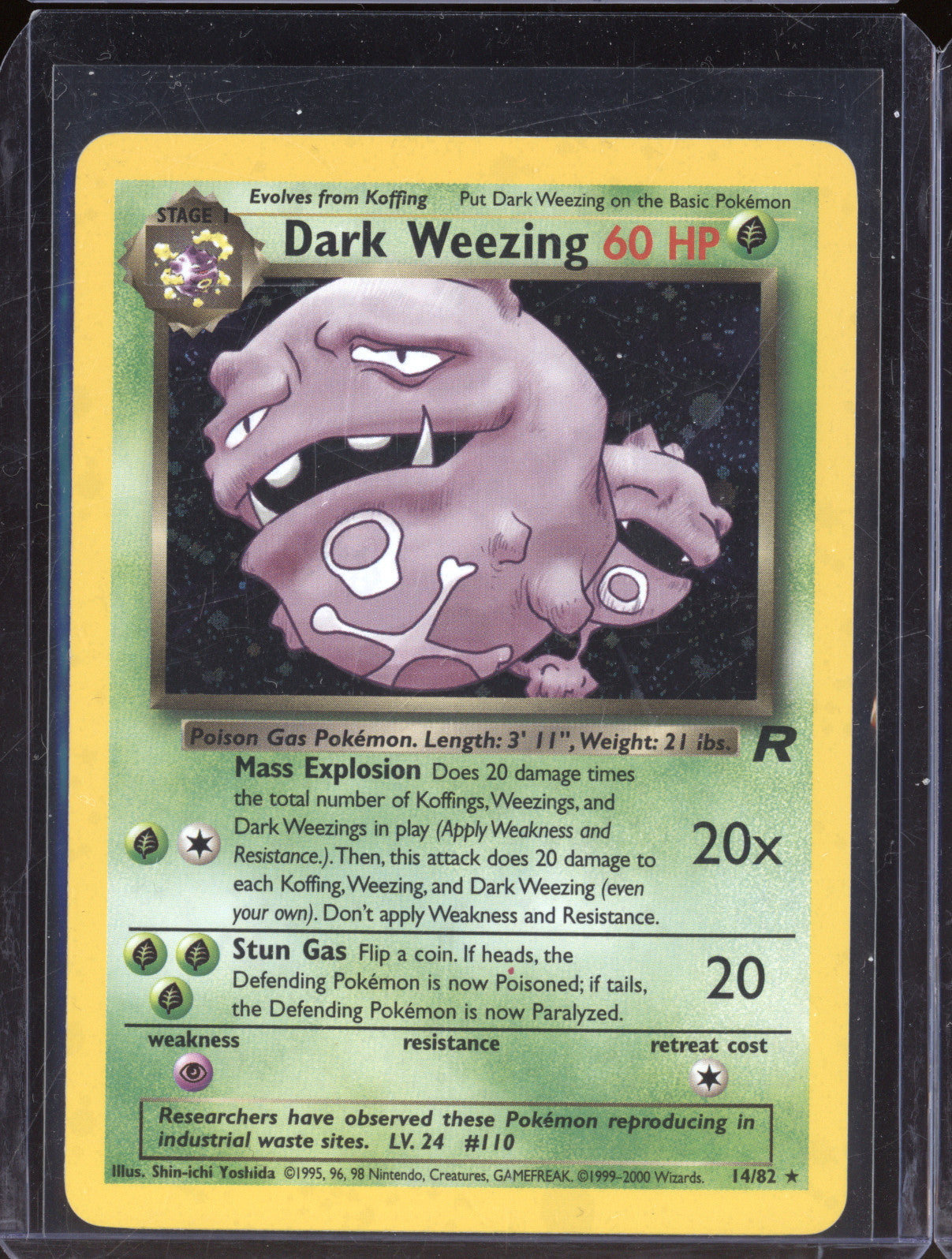 2000 Pokemon Wizards of the Coast Team Rocket 14/82 Dark Weezing Holo