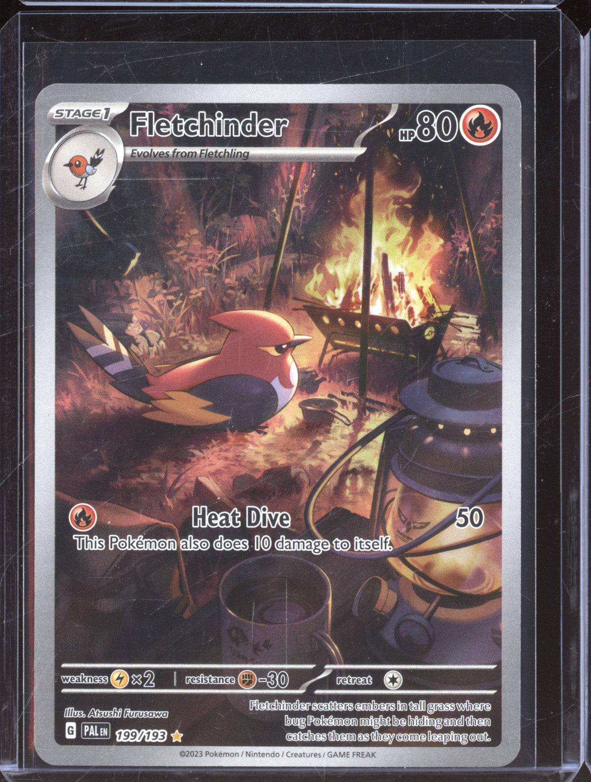Fletchinder 2023 Pokemon Paldea Evolved 199/193 Illustration Rare
