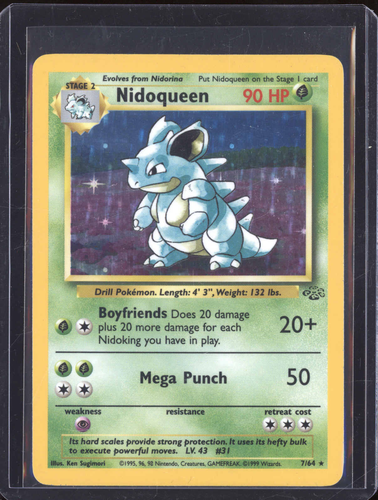 1999 Pokemon Jungle 7/64 Nidoqueen Holo Rare