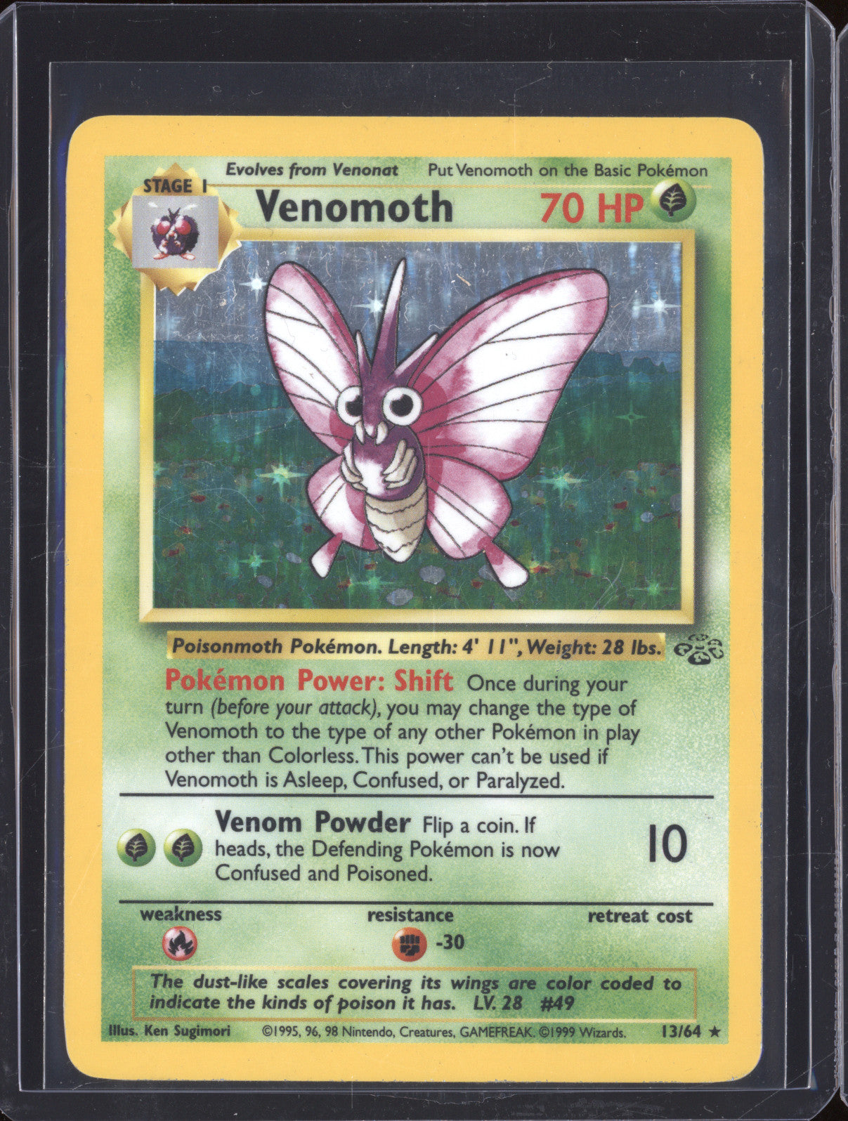 1999 Wizards of the Coast Pokemon Jungle 13/64 Venomoth Holo