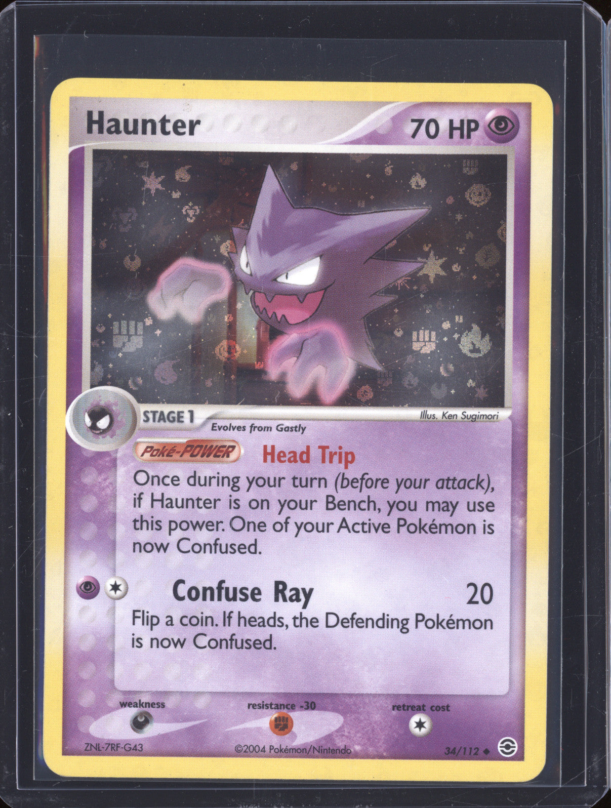 Haunter 2004 Pokemon EX Fire Red & Leaf Green 34/112 Reverse Holo