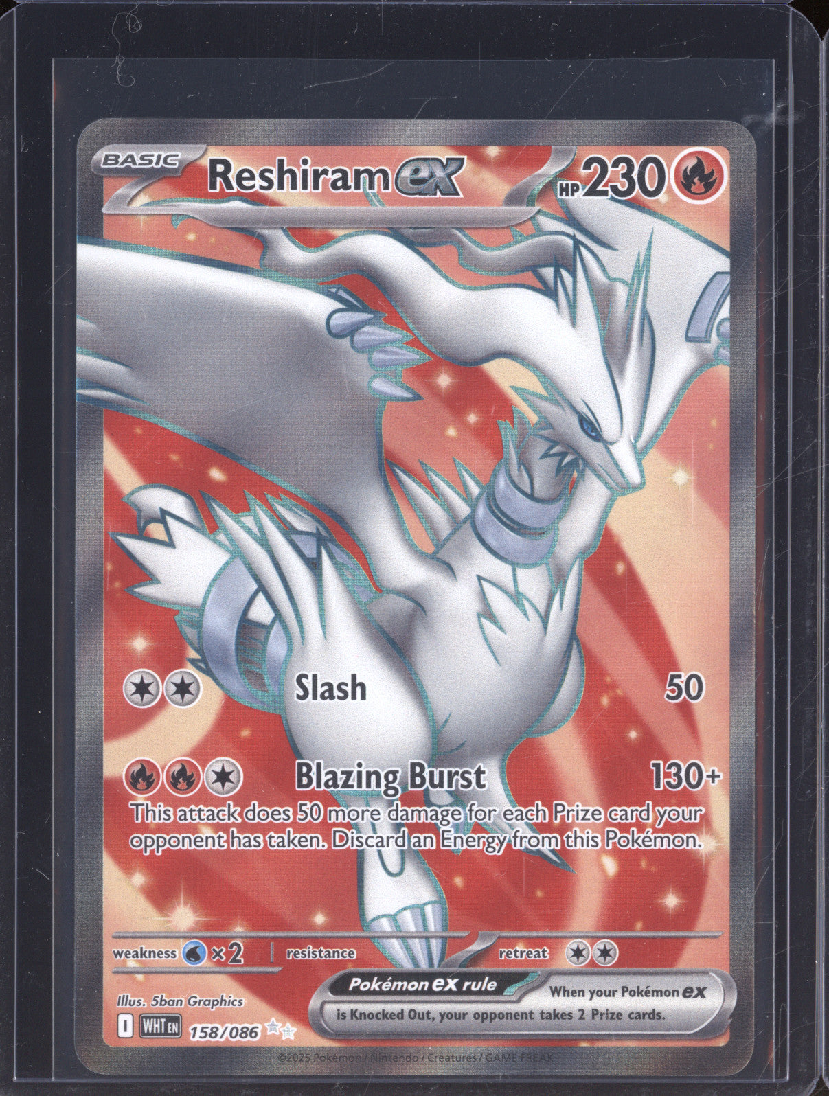Reshiram ex 2025 Pokemon White Flare WHT 158/086 Ultra Rare