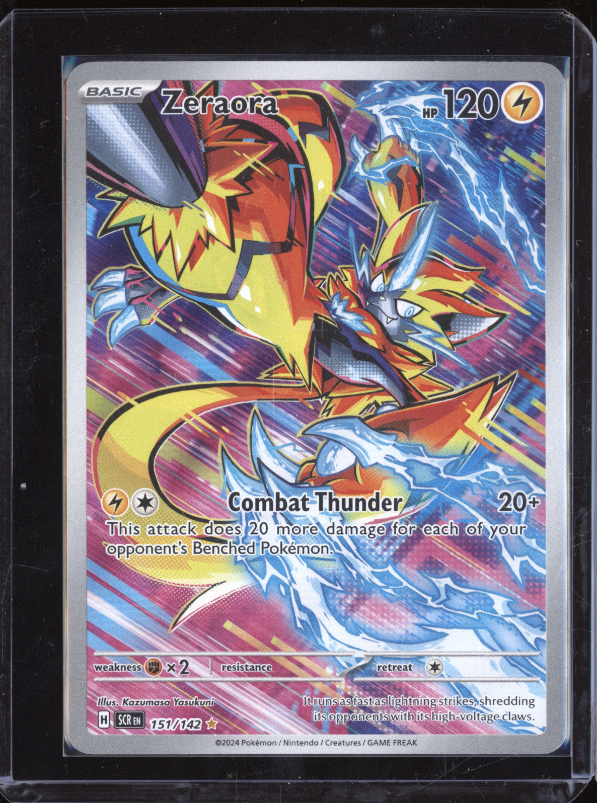 Zeraora 2024 Pokemon Stellar Crown SCR 151/142 Illustration Rare