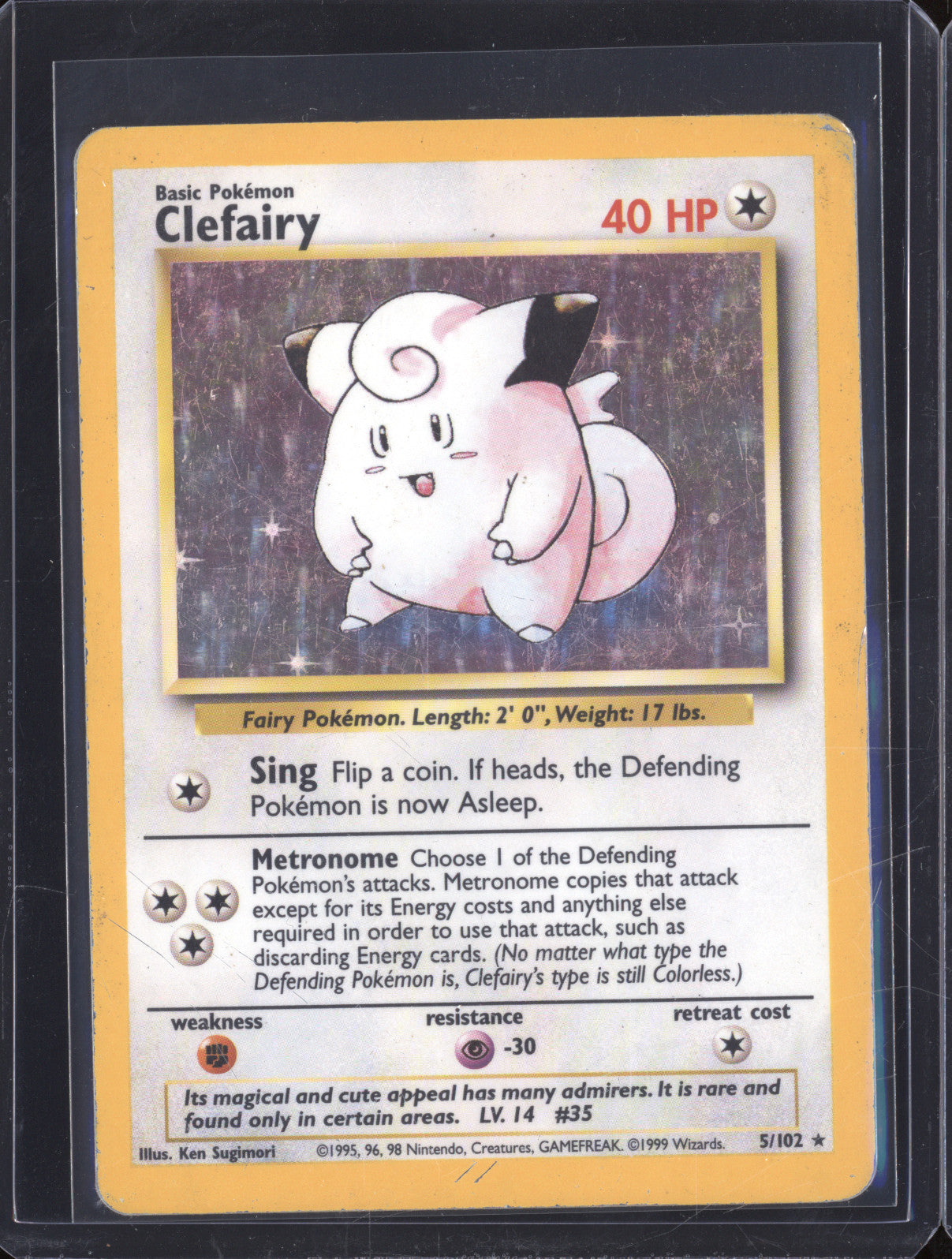 1999 Pokemon Base Set 5/102 Clefairy Holo Rare