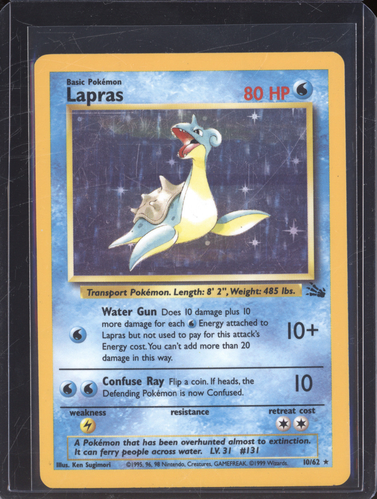 1999 Pokemon Fossil 10/62 Lapras Holo Rare