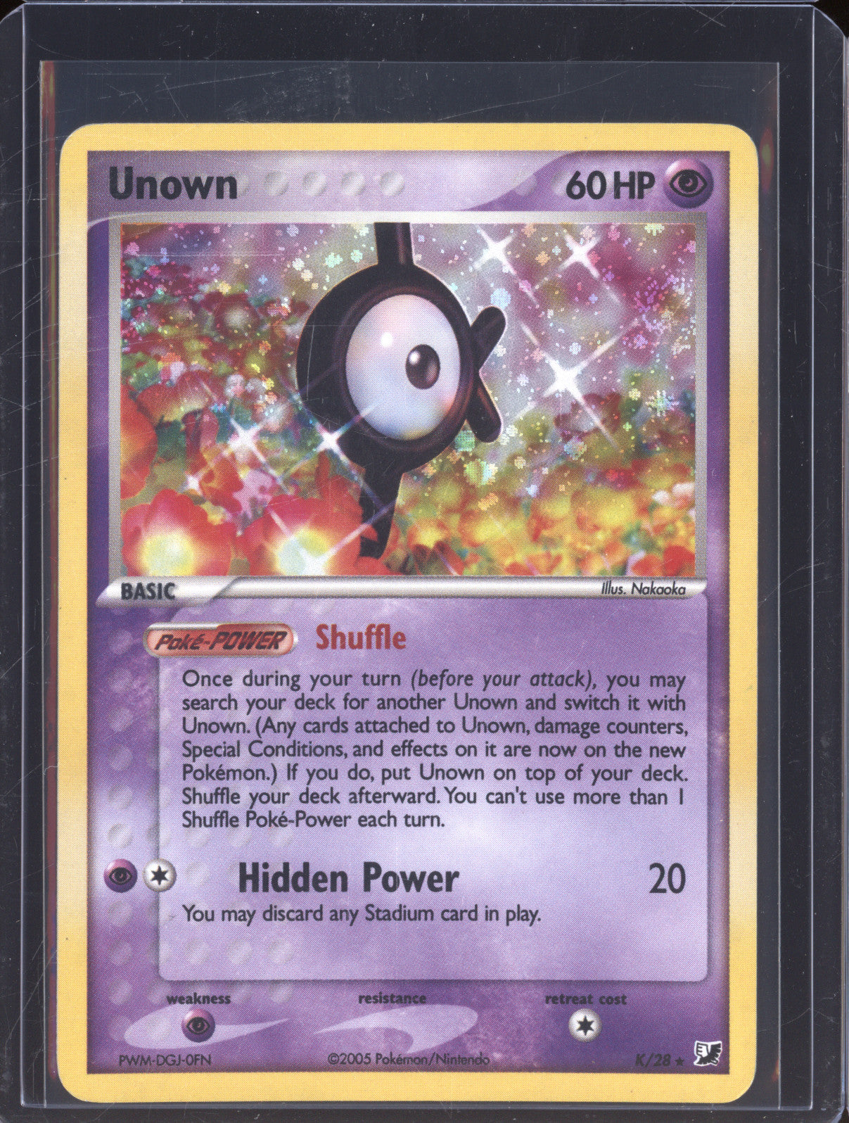 Unown 2005 Pokemon EX Unseen Forces K/28 Holo Rare