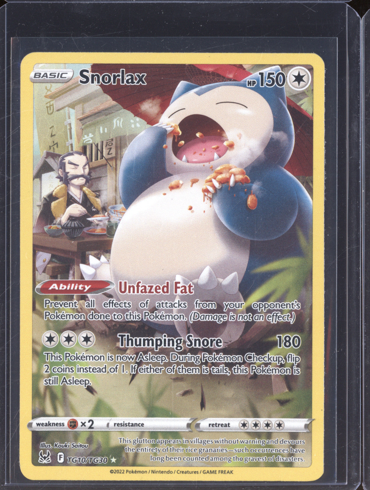 Snorlax 2022 Pokemon Lost Origin TG10/TG30 Full Art