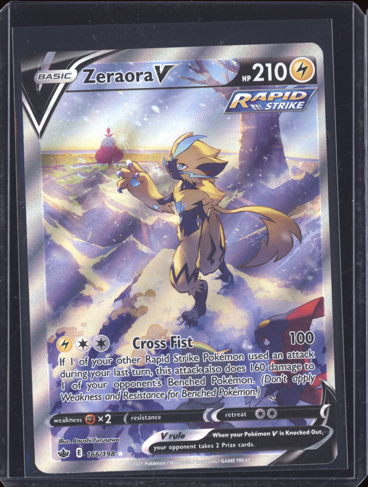 Zeraora V 2021 Pokemon Chilling Reign 166/198 Ultra Rare