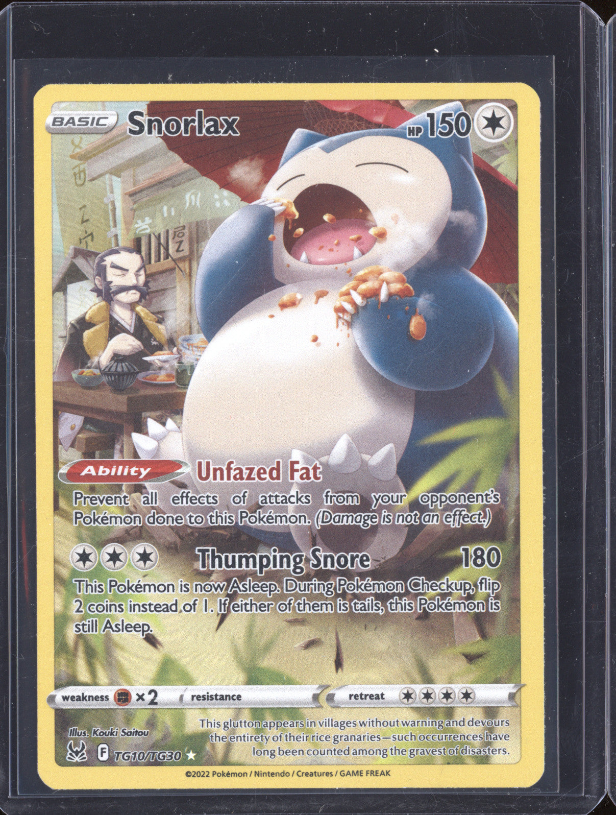 Snorlax 2022 Pokemon Lost Origin TG10/TG30 Full Art