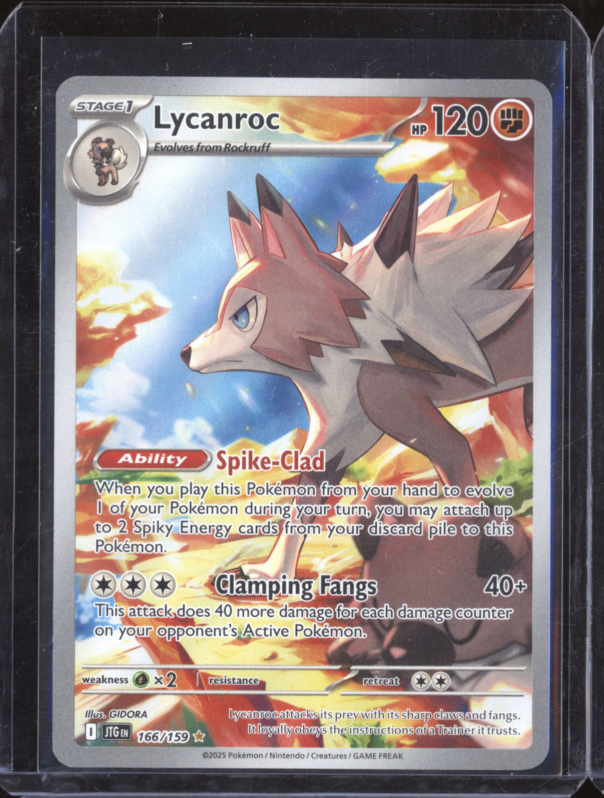 Lycanroc 2025 Pokemon Journey Together JTG 166/159 Illustration Rare