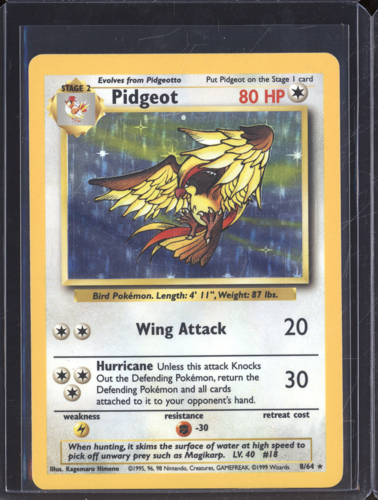 1999 Pokemon Jungle 8/64 Pidgeot Holo Rare