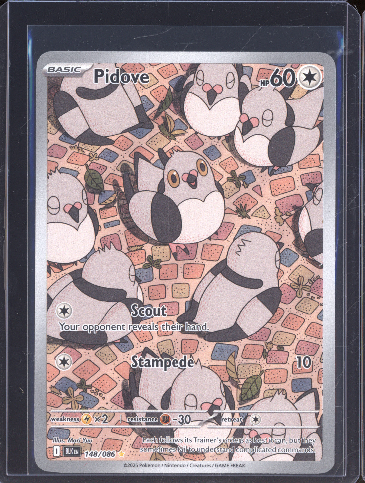 Pidove 2025 Pokemon Black Bolt BLK 148/086 Illustration Rare