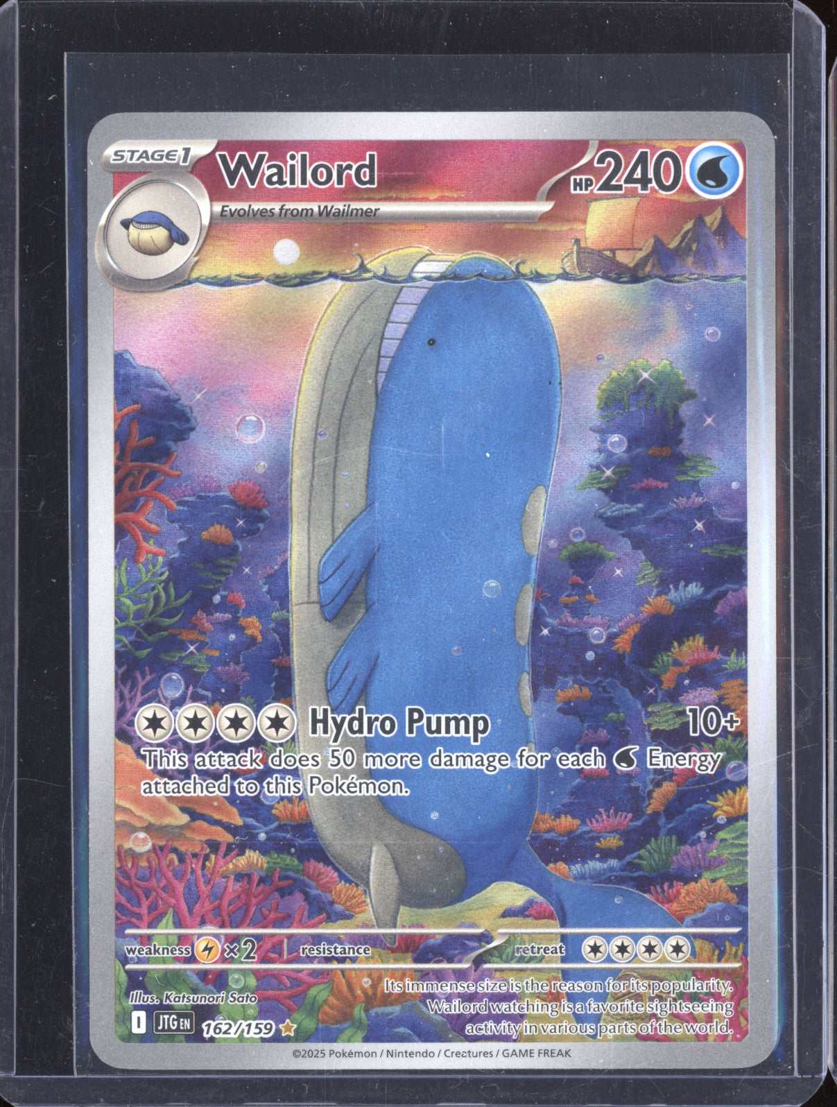 2025 Pokemon Journey Together 162/159 Wailord Illustration Rare