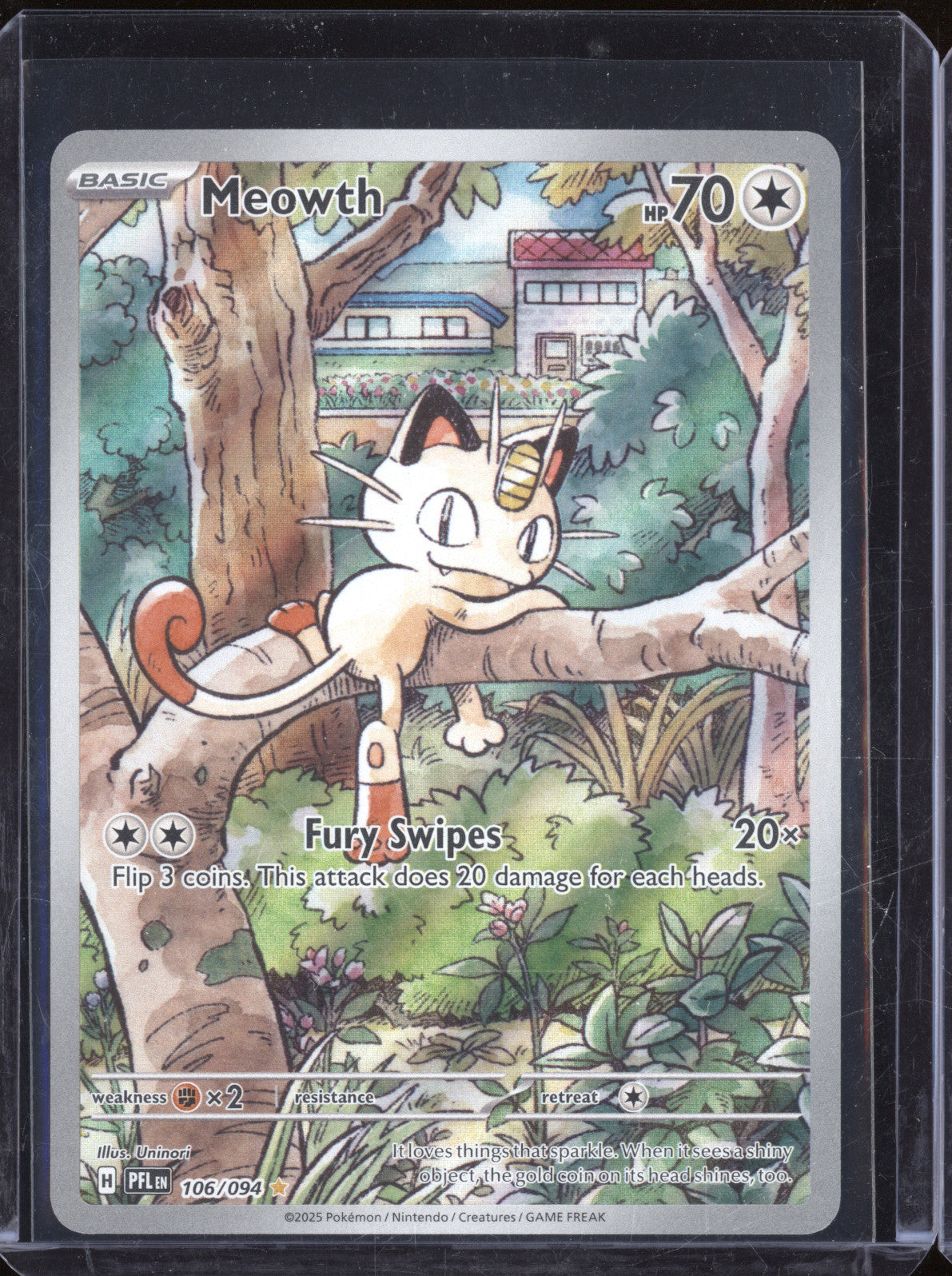 Meowth 2025 Pokemon Phantasmal Flames PFL 106/094 Illustration Rare