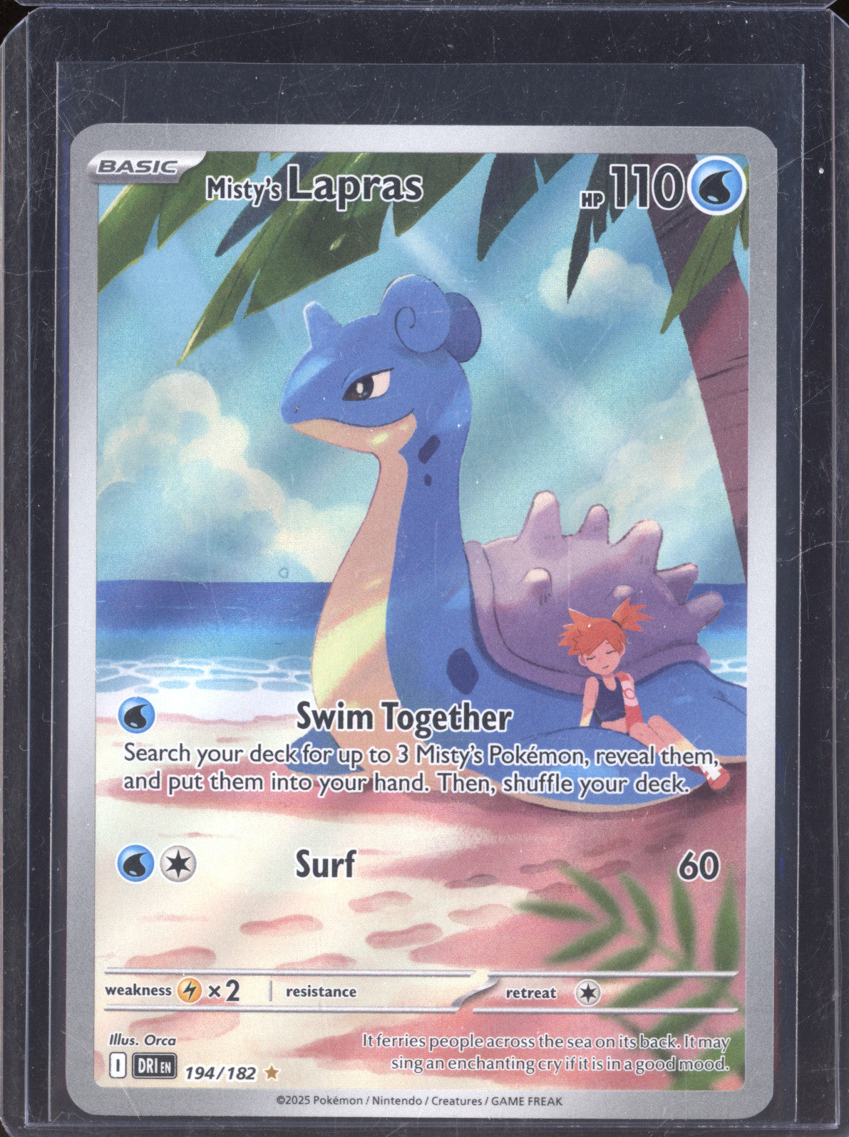 Misty's Lapras 2025 Pokemon Destined Rivals 194/182 Illustration Rare