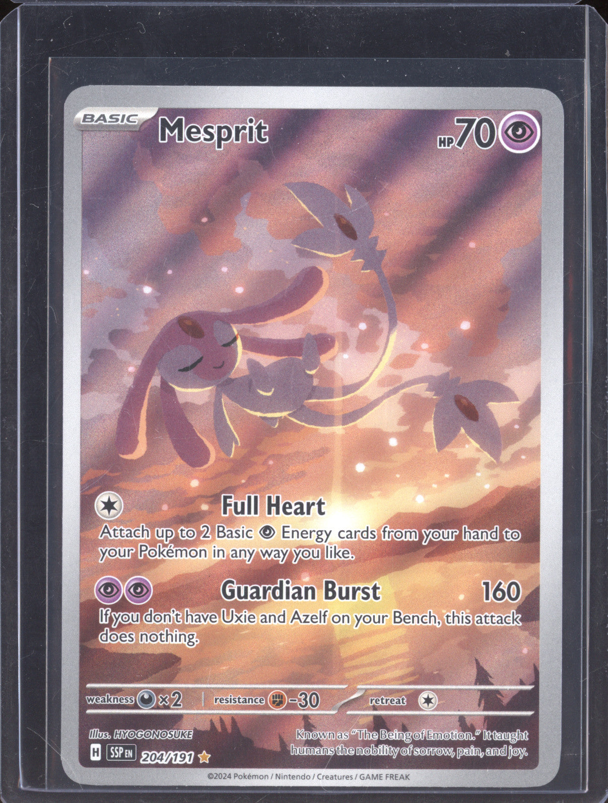 Mesprit 2024 Pokemon Surging Sparks SSP 204/191 Illustration Rare