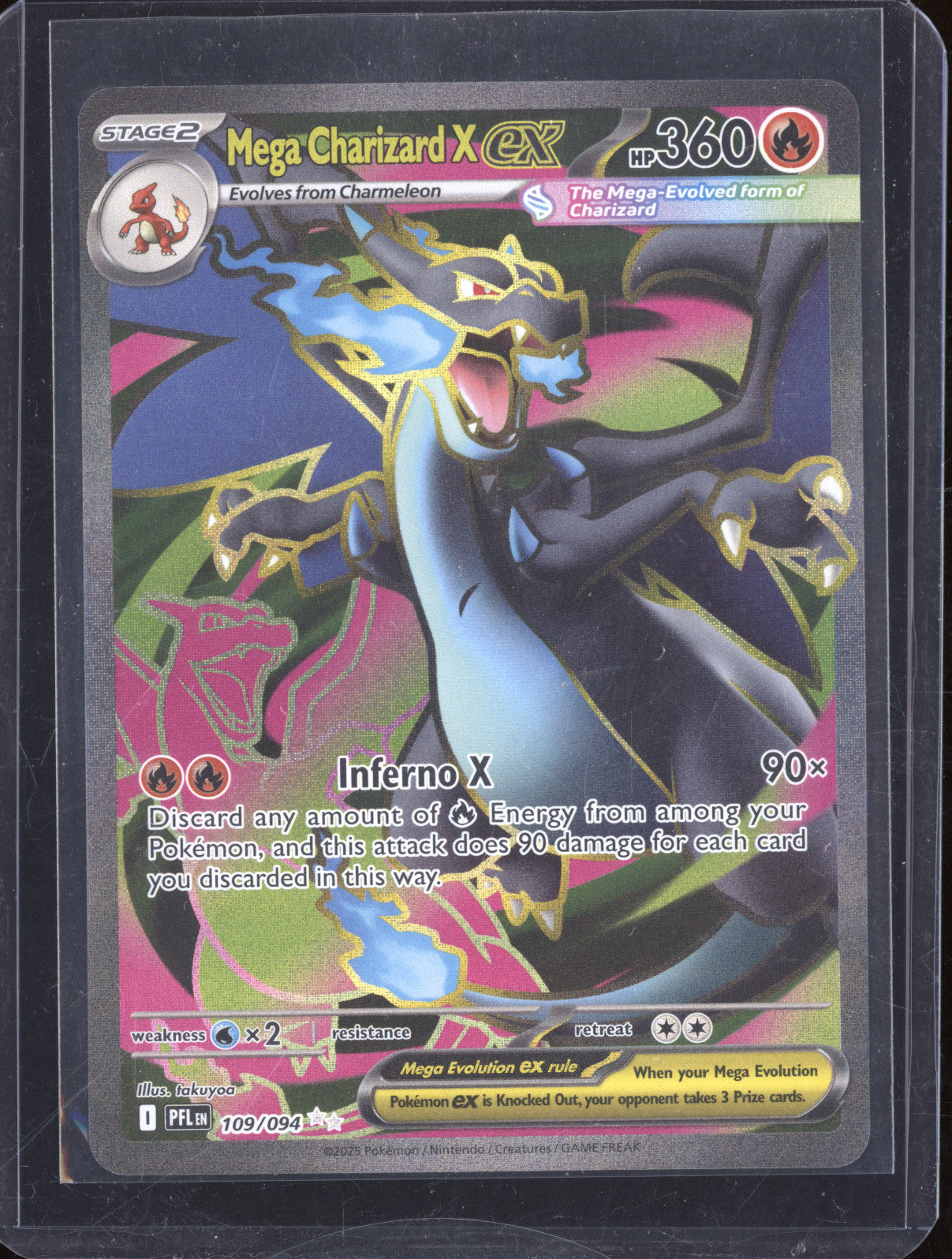 2025 Pokemon Phantasmal Flames 109/094 Mega Charizard X ex Full Art