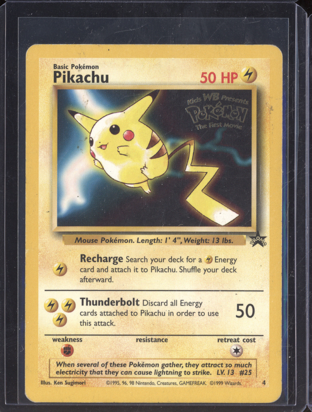 1999 Wizards of the Coast The First Movie 4 Pikachu Black Star Promo
