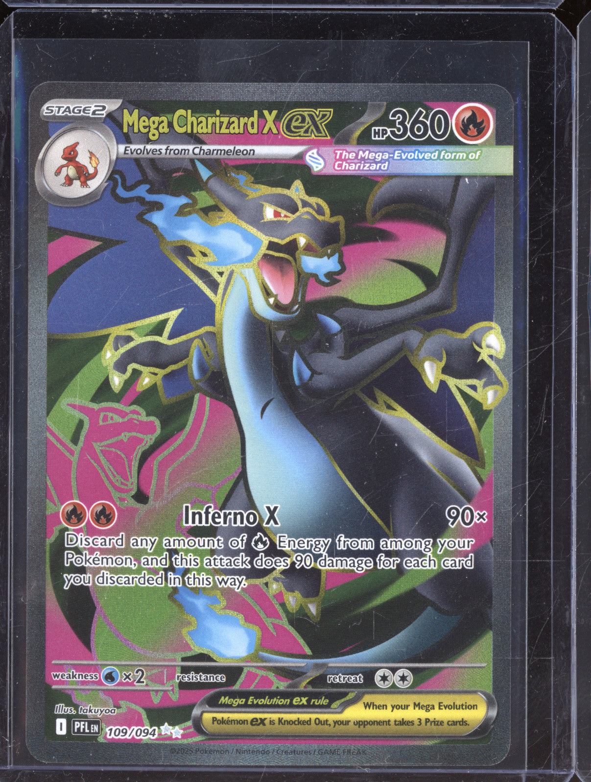 2025 Pokemon Phantasmal Flames PFL 109/094 Mega Charizard X ex Ultra Rare
