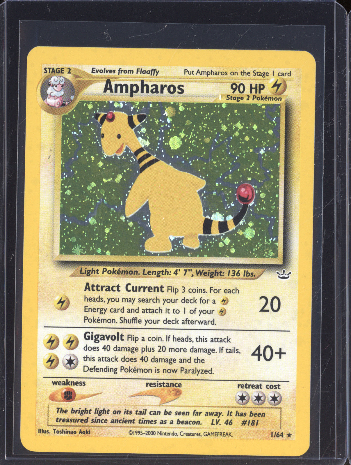 Ampharos 2001 Pokemon Neo Revelation 1/64 Holo Rare