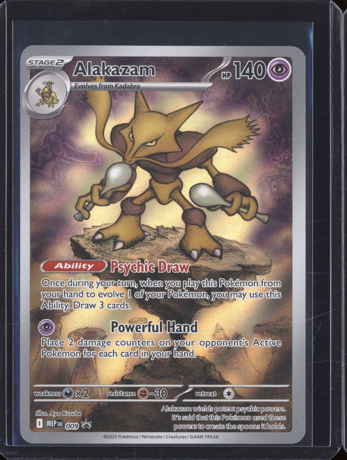 2025 Pokemon Mega Evolutions Black Star Promo MEP 009 Alakazam ETB Promo