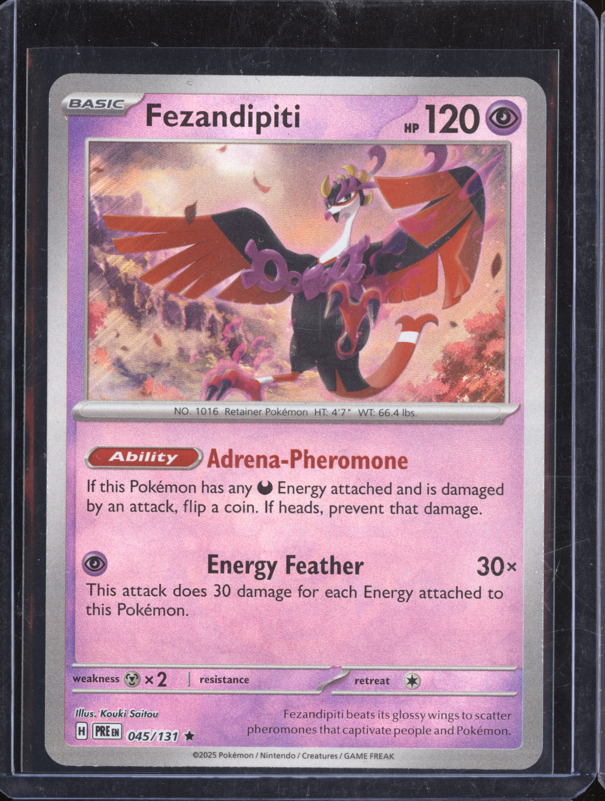 Fezandipiti 2025 Pokemon Prismatic Evolutions PRE 045/131 Masterball Holo