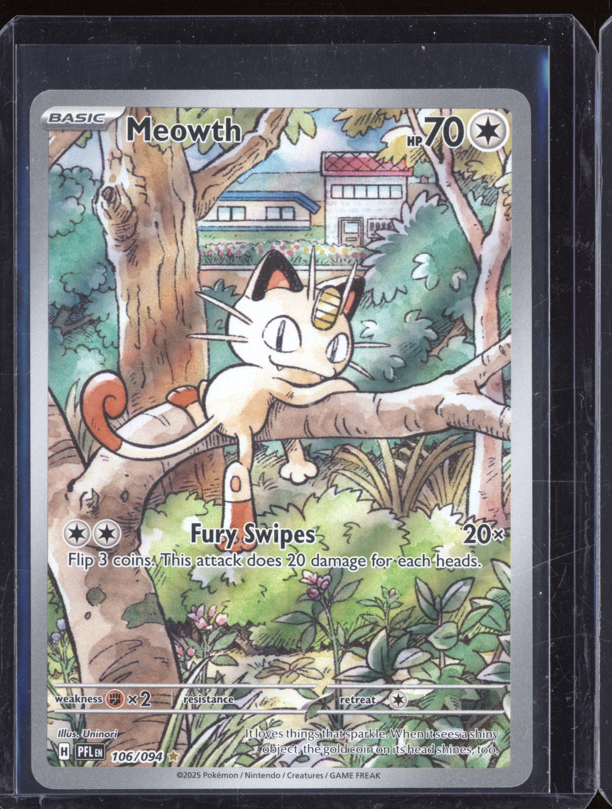 2025 Pokemon Phantasmal Flames 106/094 Meowth Illustration Rare