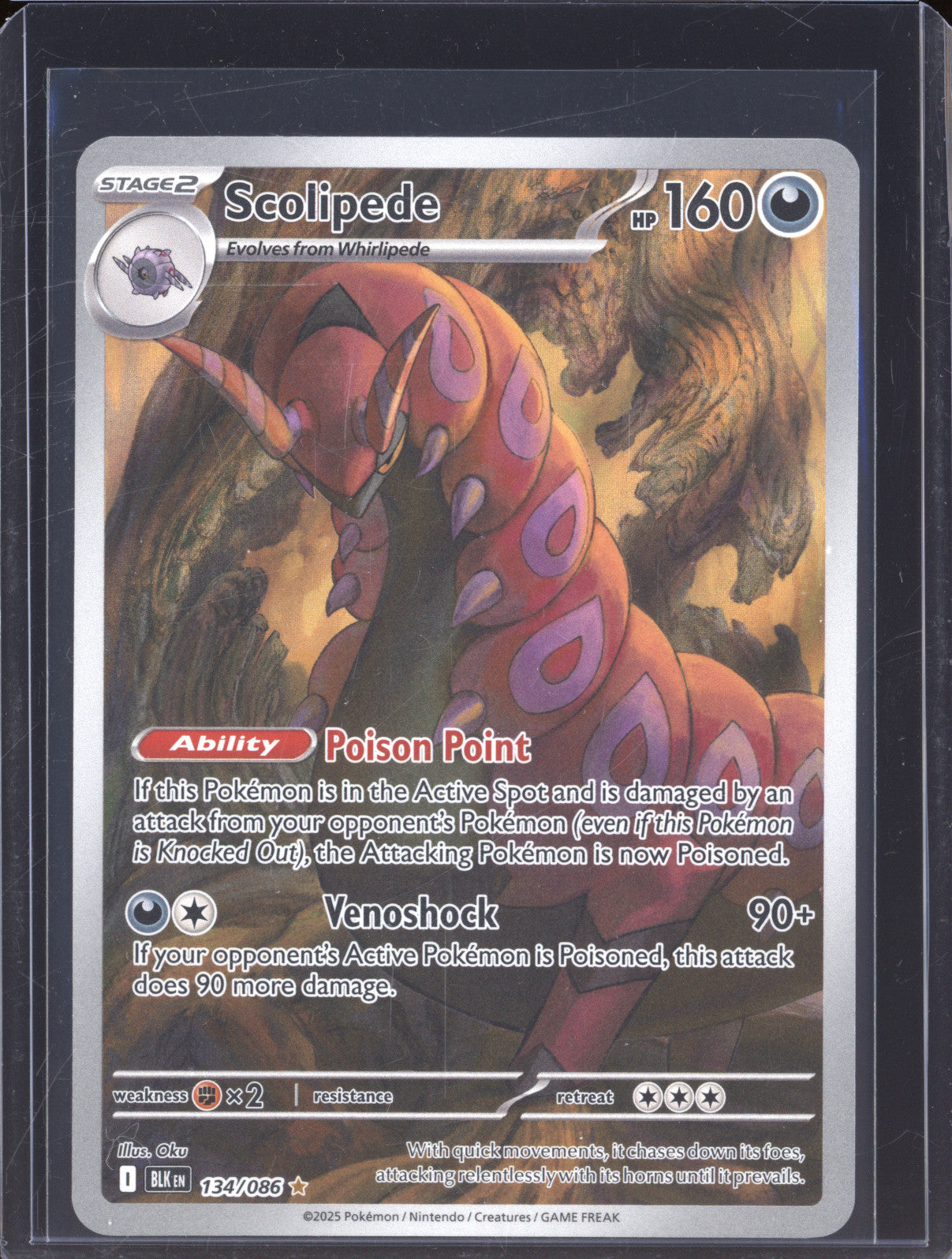 Scolipede 2025 Pokemon Black Bolt BLK 134/086 Illustration Rare