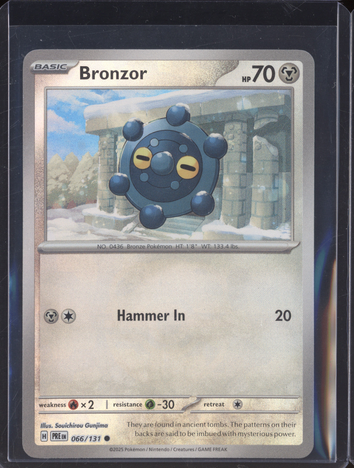 Bronzor 2025 Pokemon Prismatic Evolutions PRE 066/131 Masterball Holo