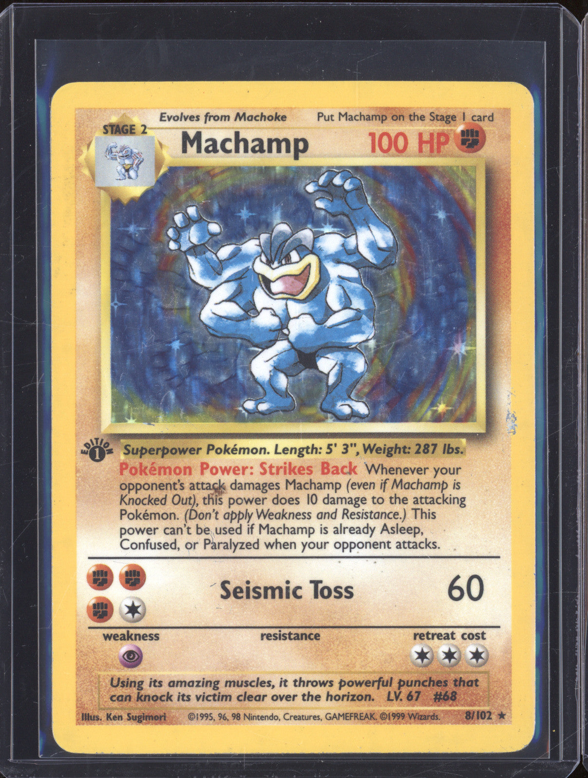 1999 Pokemon Base Set 8/102 Machamp Holo Rare